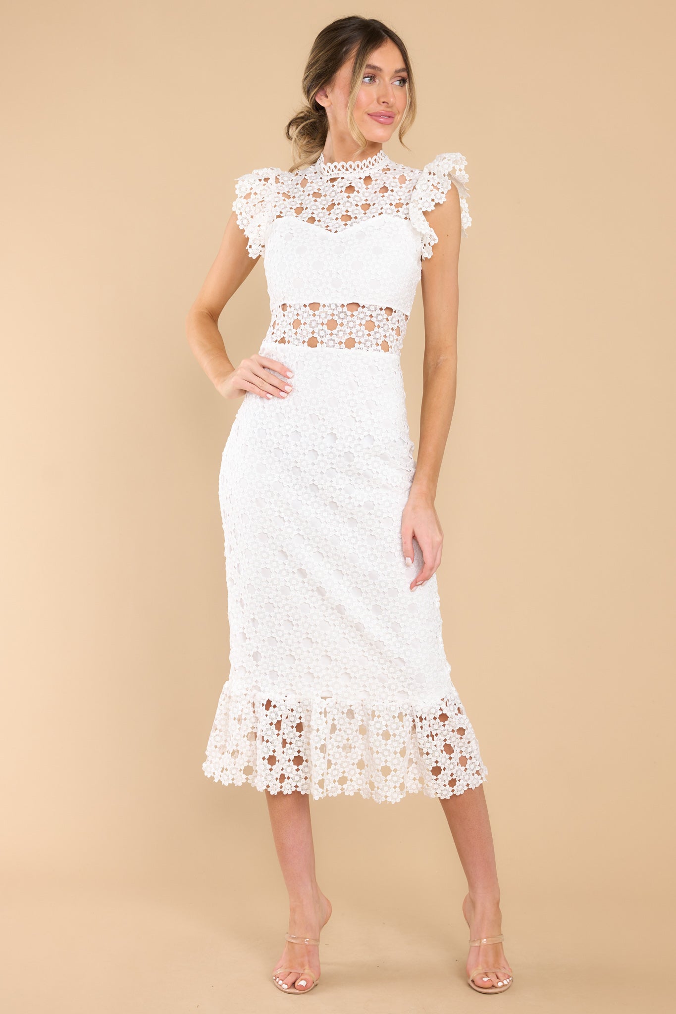 crochet white dress